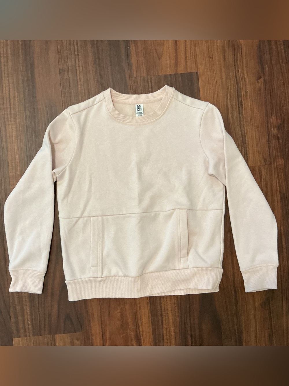 Athleta Girl Ballet Pink Crewneck Pocket Sweatshirt Size L 12 NWOT